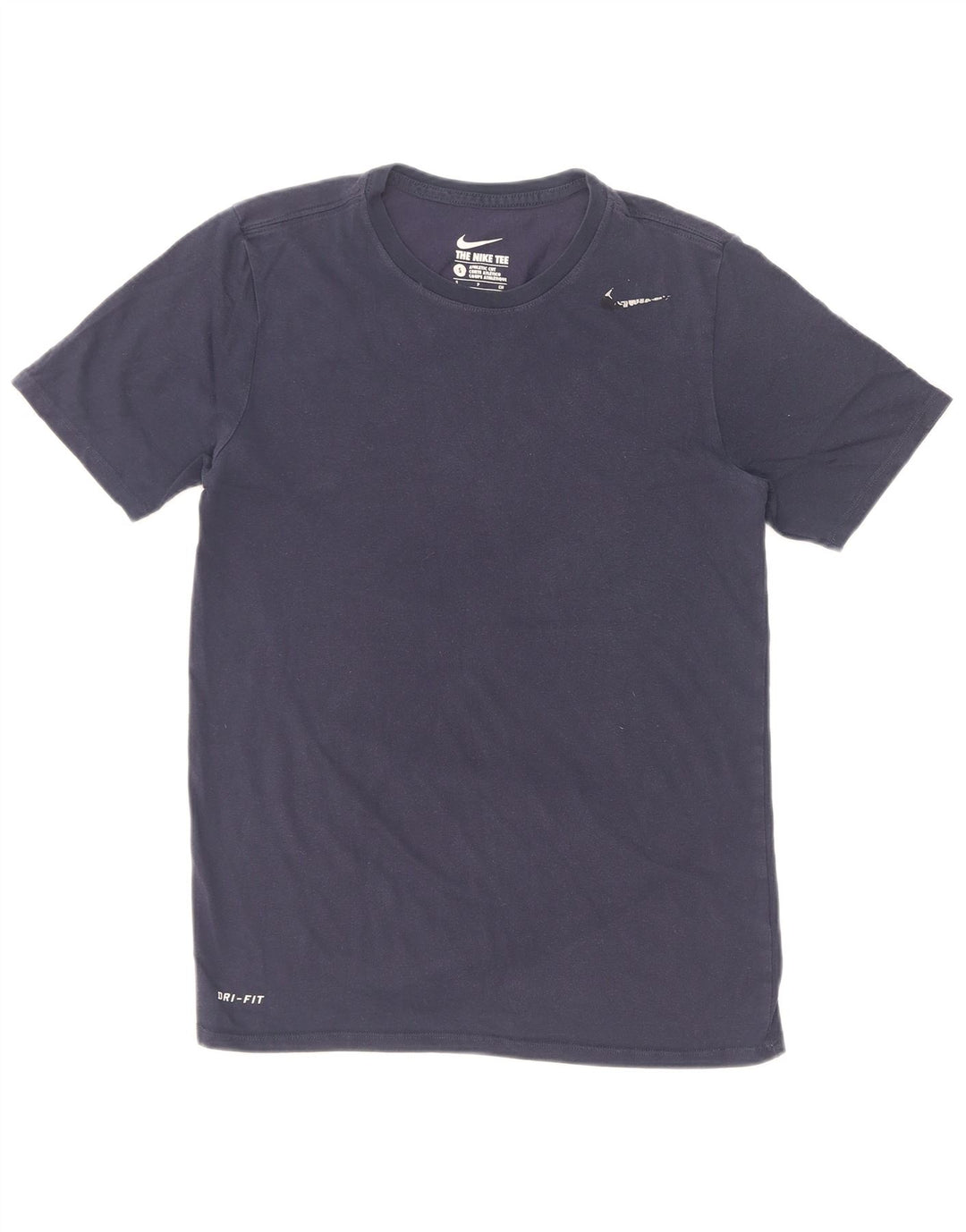 T-shirt Nike da uomo dal taglio atletico, piccola, in cotone blu navy