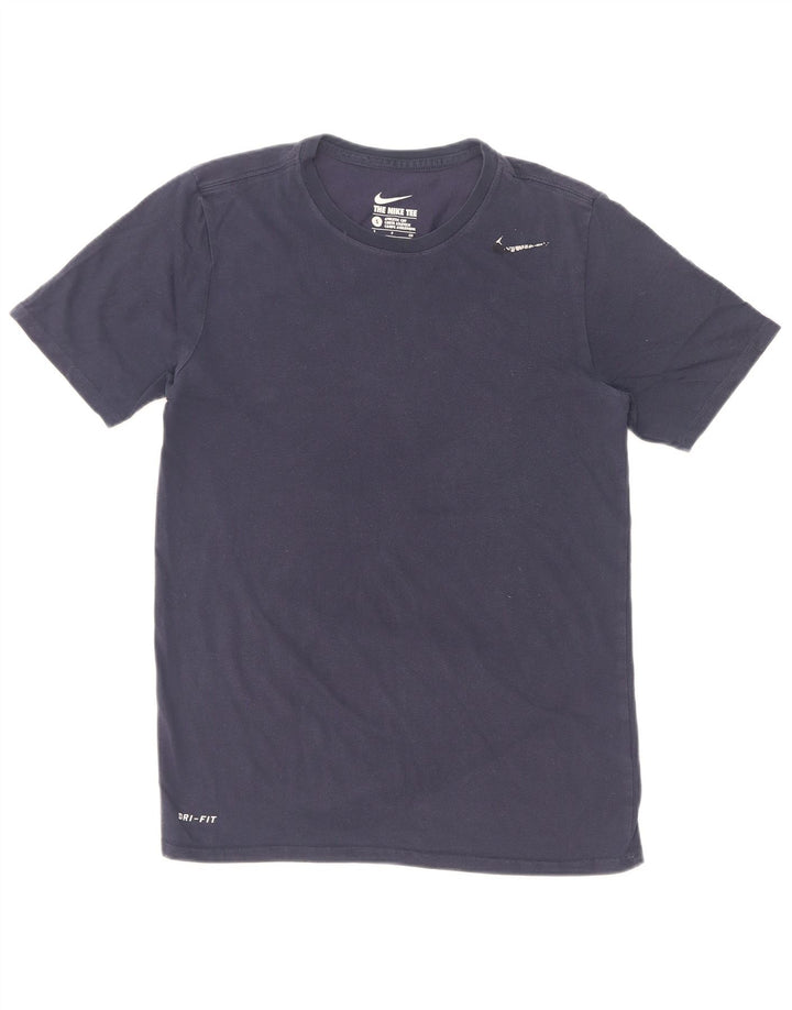 T-shirt Nike da uomo dal taglio atletico, piccola, in cotone blu navy