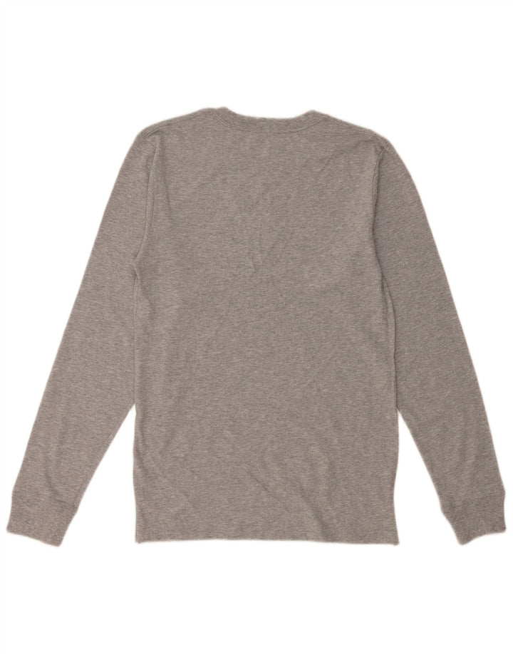 RUSSELL ATHLETIC Top da uomo a maniche lunghe in cotone chiazzato grigio piccolo