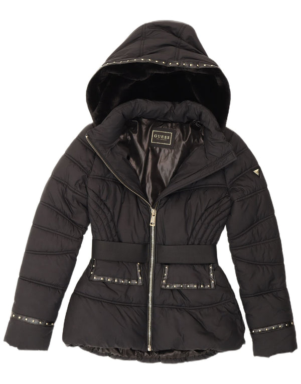 Giacca imbottita con cappuccio da donna Guess UK 10 Small Nera