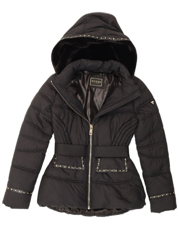 Giacca imbottita con cappuccio da donna Guess UK 10 Small Nera