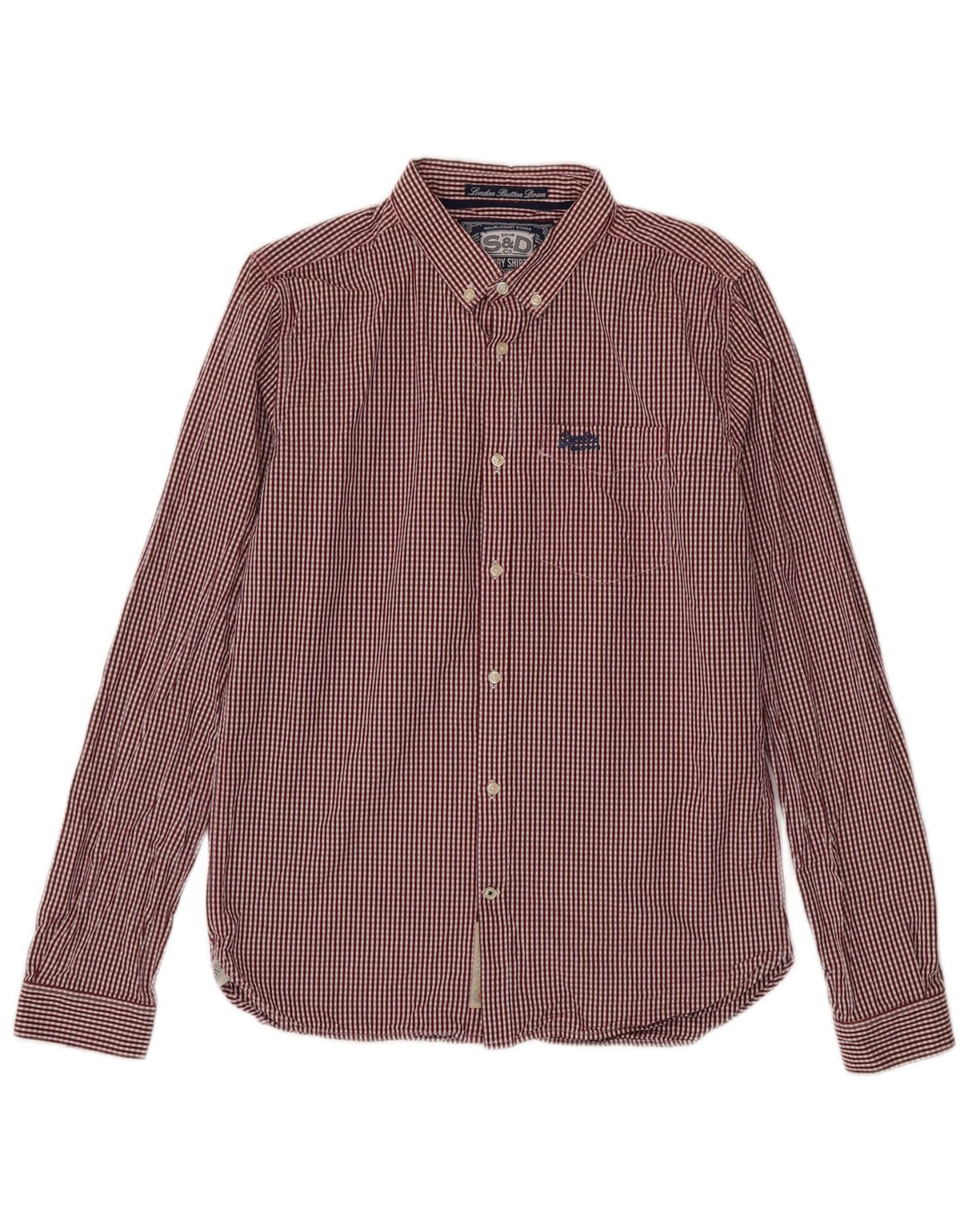 Camicia da uomo Superdry grande in cotone a quadretti rossi