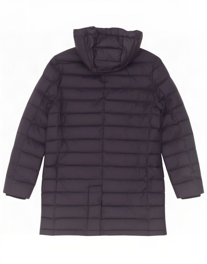 Cappotto imbottito con cappuccio da donna Massimo Dutti UK 14 medio blu navy