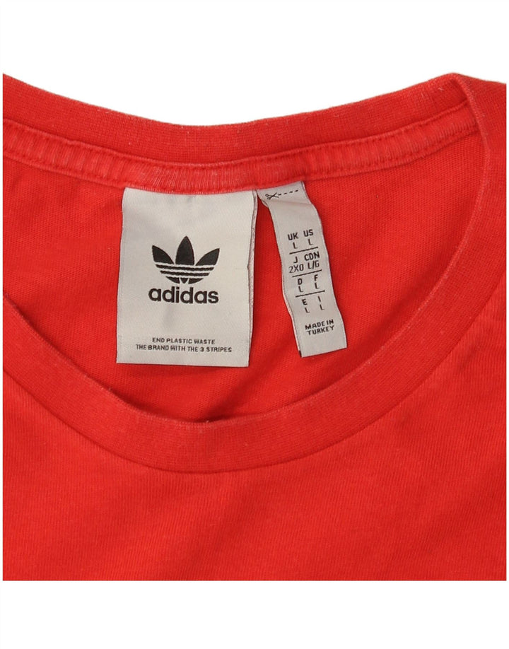T-shirt grafica da uomo Adidas grande rossa