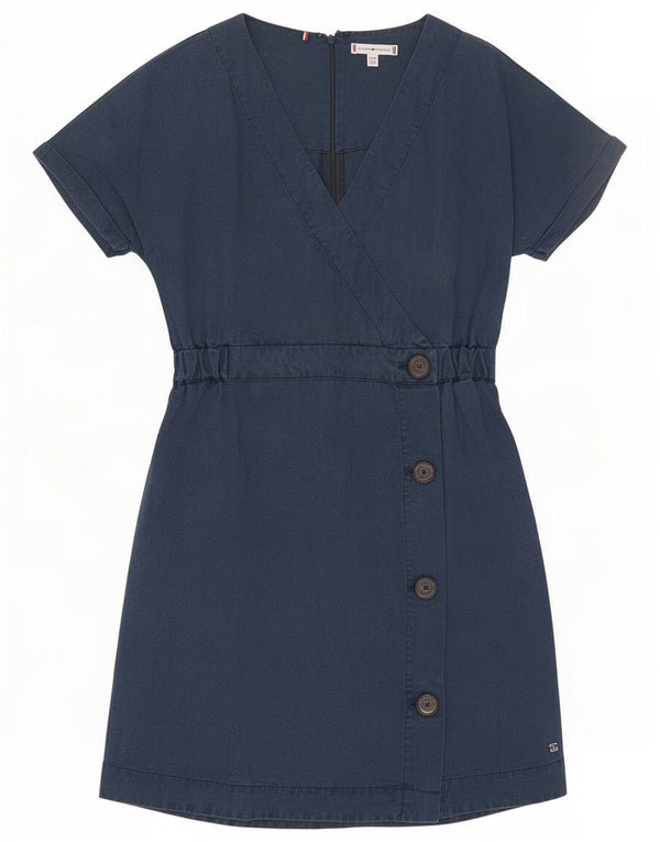 Tommy Hilfiger Womens Sheath Dress UK 8 Small Navy Blue Lyocell