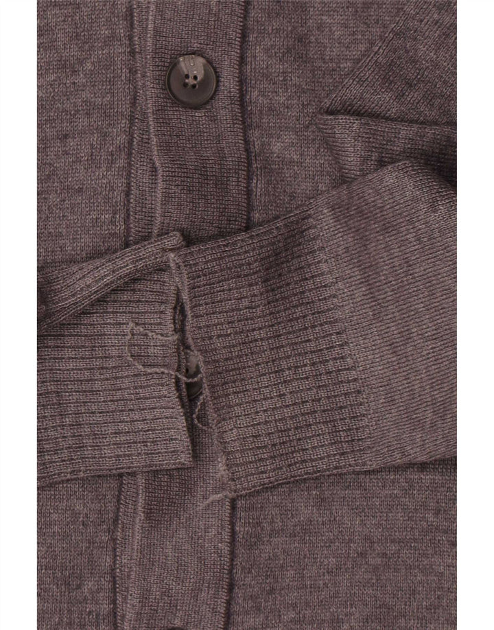 Maglione cardigan da uomo Zara grande in lana grigia