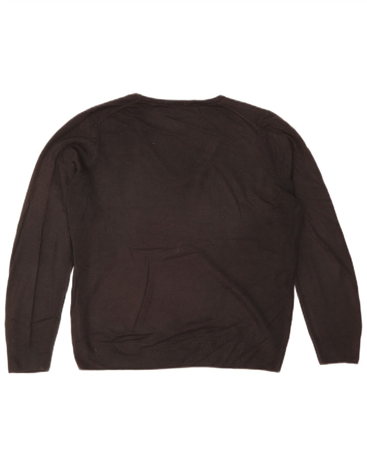 Maglione da donna con scollo a V Marks & Spencer UK 12 Acrilico nero medio