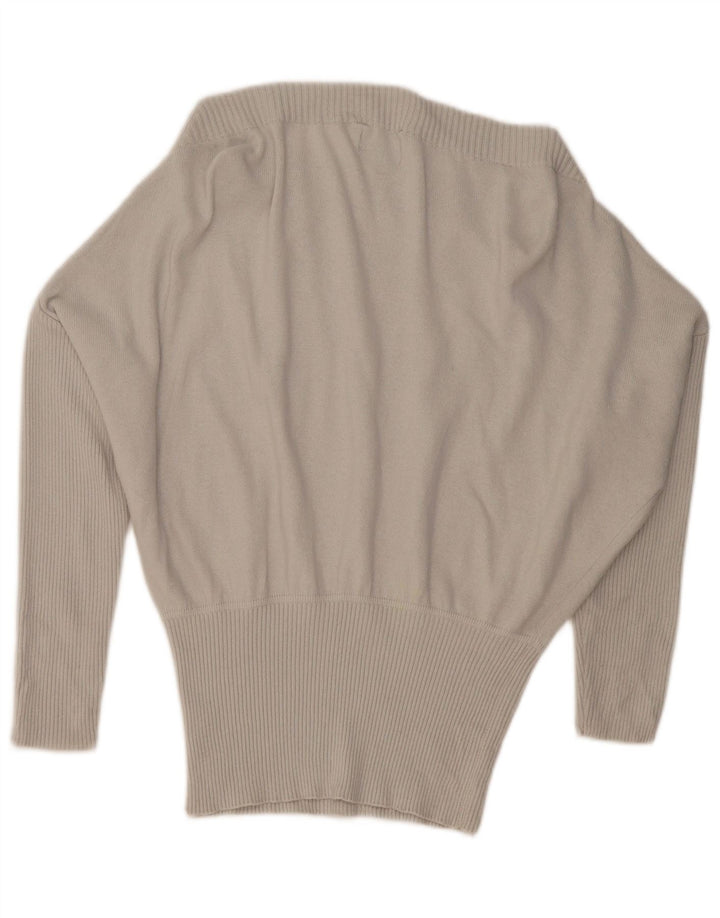 Maglione da donna SISLEY con scollo a barca a pipistrello, UK 10, piccolo grigio in poliammide
