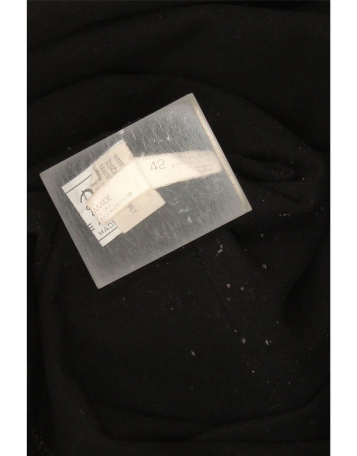 Cappotto in pelle vintage da donna IT 42 medio in pelle nera