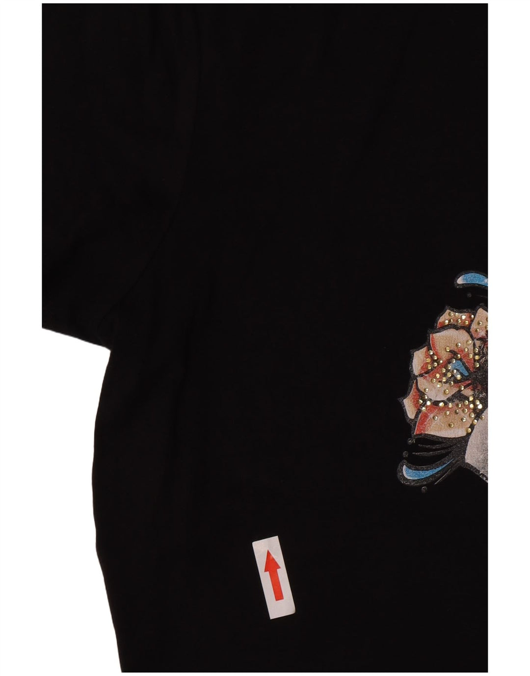 T-shirt grafica da donna Liu Jo Top UK 12 Medium Black Viscosa