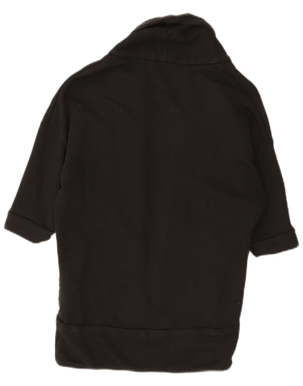 Maglione cardigan a maniche corte da donna Puma UK 10 piccolo cotone nero