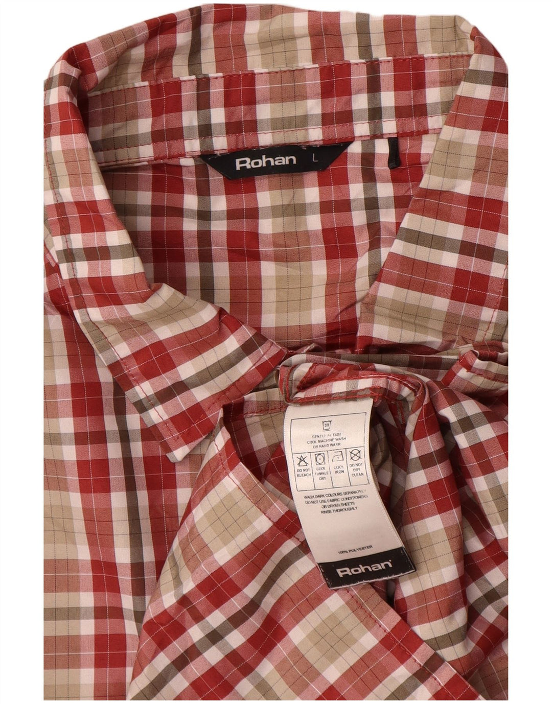 Camicia da uomo ROHAN grande poliestere a quadri rossi
