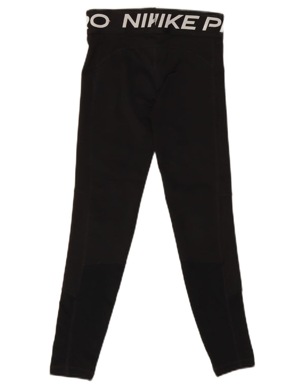 Leggings grafici Nike Dri Fit per ragazze 9-10 anni piccoli in poliestere nero