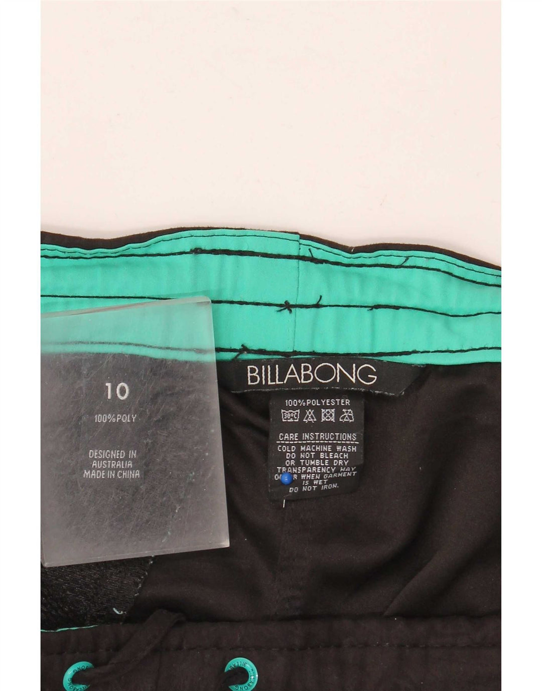 Pantaloncini da bagno grafici da donna Billabong US 10 Large Nero Poliestere