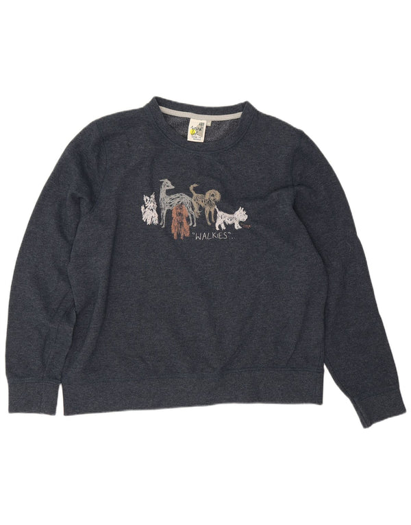 Felpa con grafica da donna Weird Fish UK 18 XL Cotone blu navy