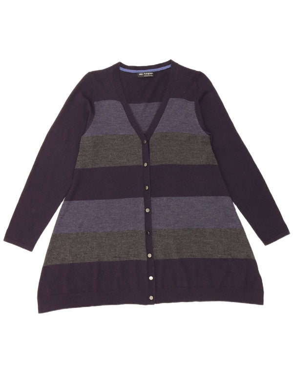 Maglione cardigan da donna Marks & Spencer UK 14 medio blu navy a righe