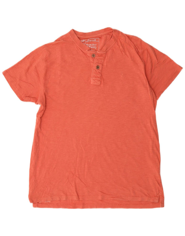 T-shirt da uomo Fat Face Top in cotone chiazzato arancione medio