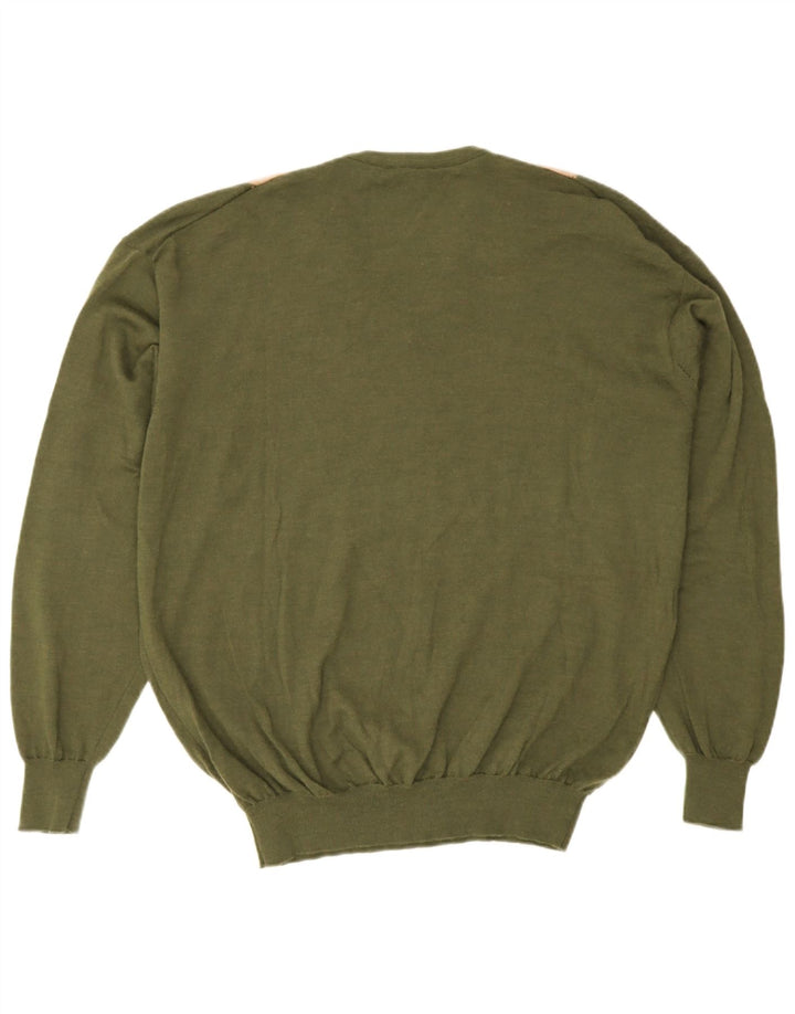 Maglione da uomo con scollo a V Novelli IT 58 2XL Khaki Argyle/Diamond