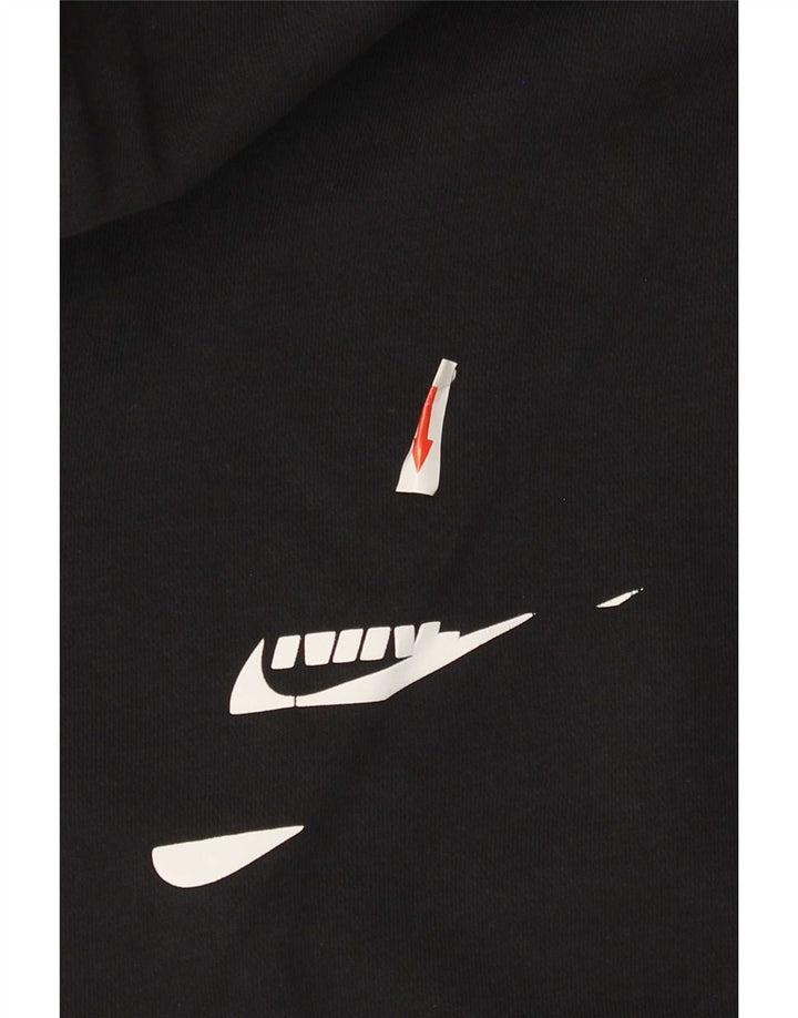 Felpa con cappuccio grafica Nike da uomo in cotone nero medio