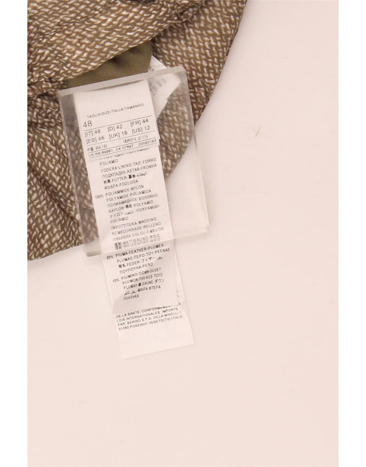 Giacca imbottita reversibile da donna Benetton UK 16 Large Verde Poliammide