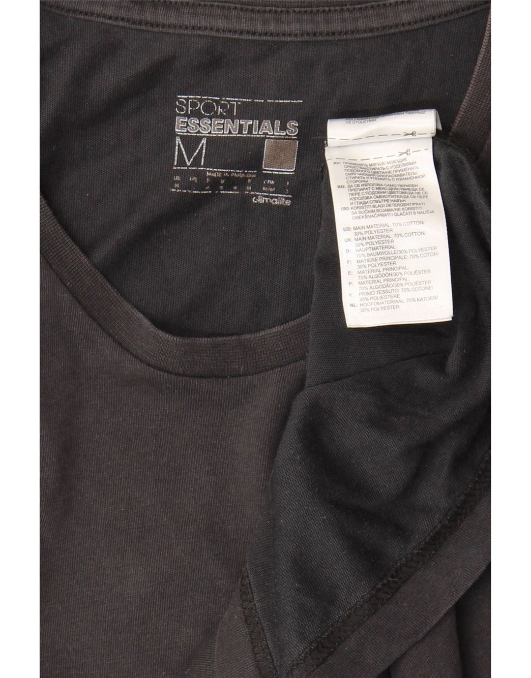 T-shirt Adidas Climalite da uomo Top in cotone nero medio