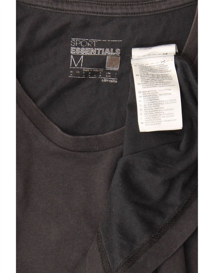 T-shirt Adidas Climalite da uomo Top in cotone nero medio