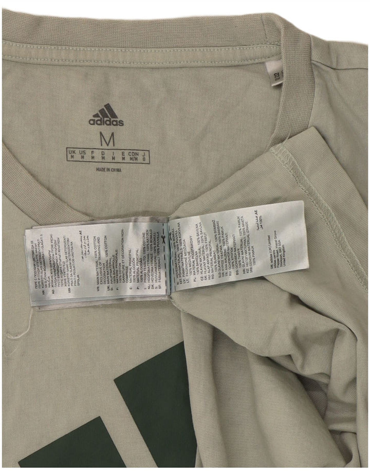 T-shirt grafica da uomo Adidas Top in cotone kaki medio