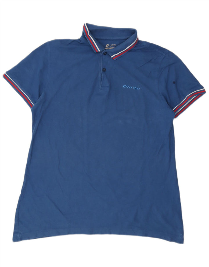 Polo Uomo Lotto Large in Cotone Blu