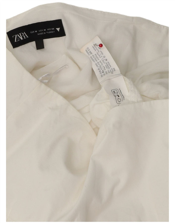 Gonna mini con volant da donna Zara media W30 in cotone bianco
