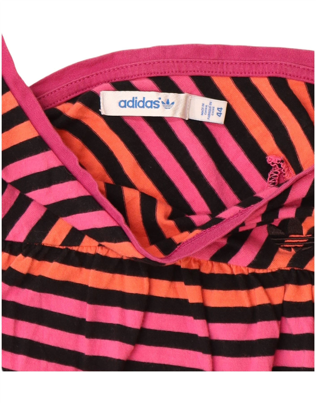 Camicetta da donna Adidas Top IT 44 cotone a righe rosa medio