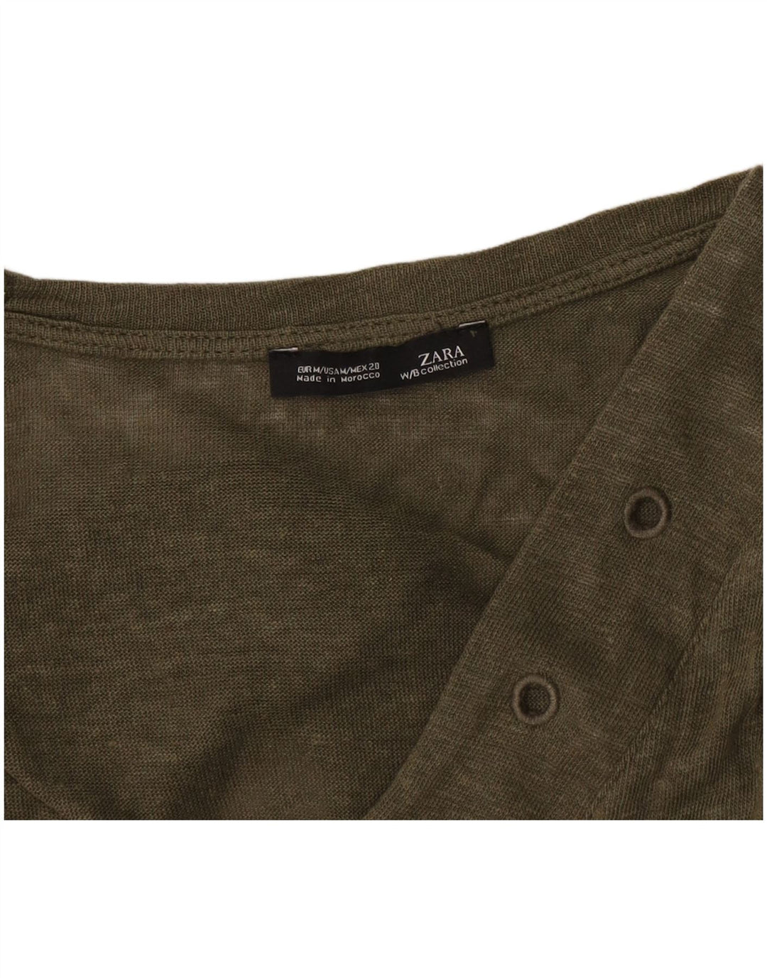 Top Zara da donna a maniche lunghe UK 14 medio cachi