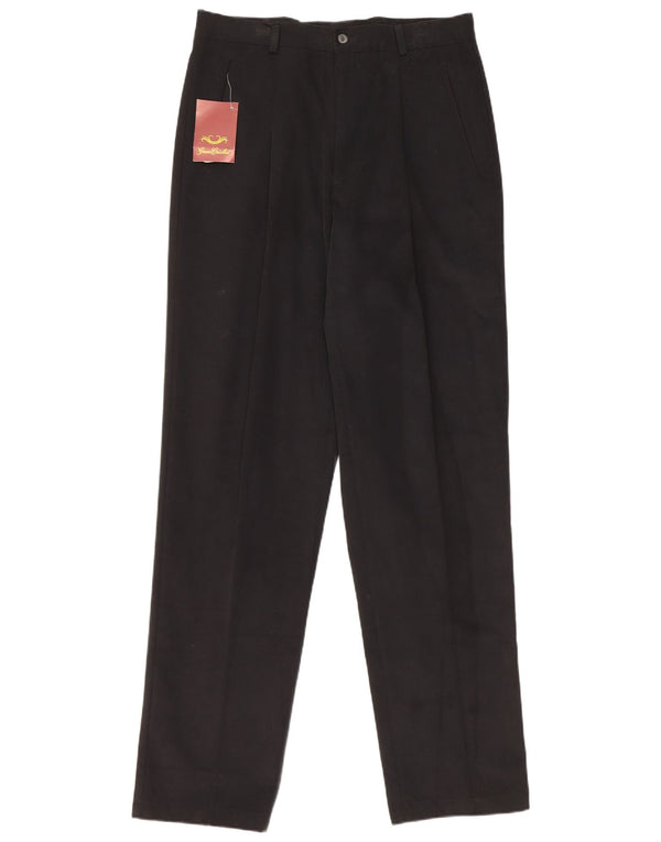 Pantaloni chino vintage da uomo con pegged IT 50 Large W32 L34 cotone nero