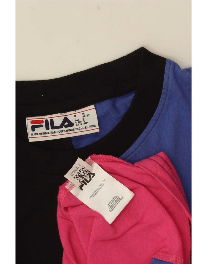 T-shirt grafica da uomo Fila Top Small in cotone color block multicolore