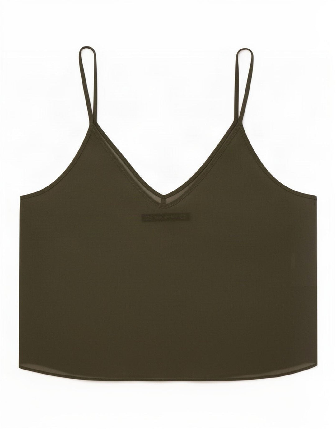 Top corto trasparente da donna Zara UK 12 medio cachi