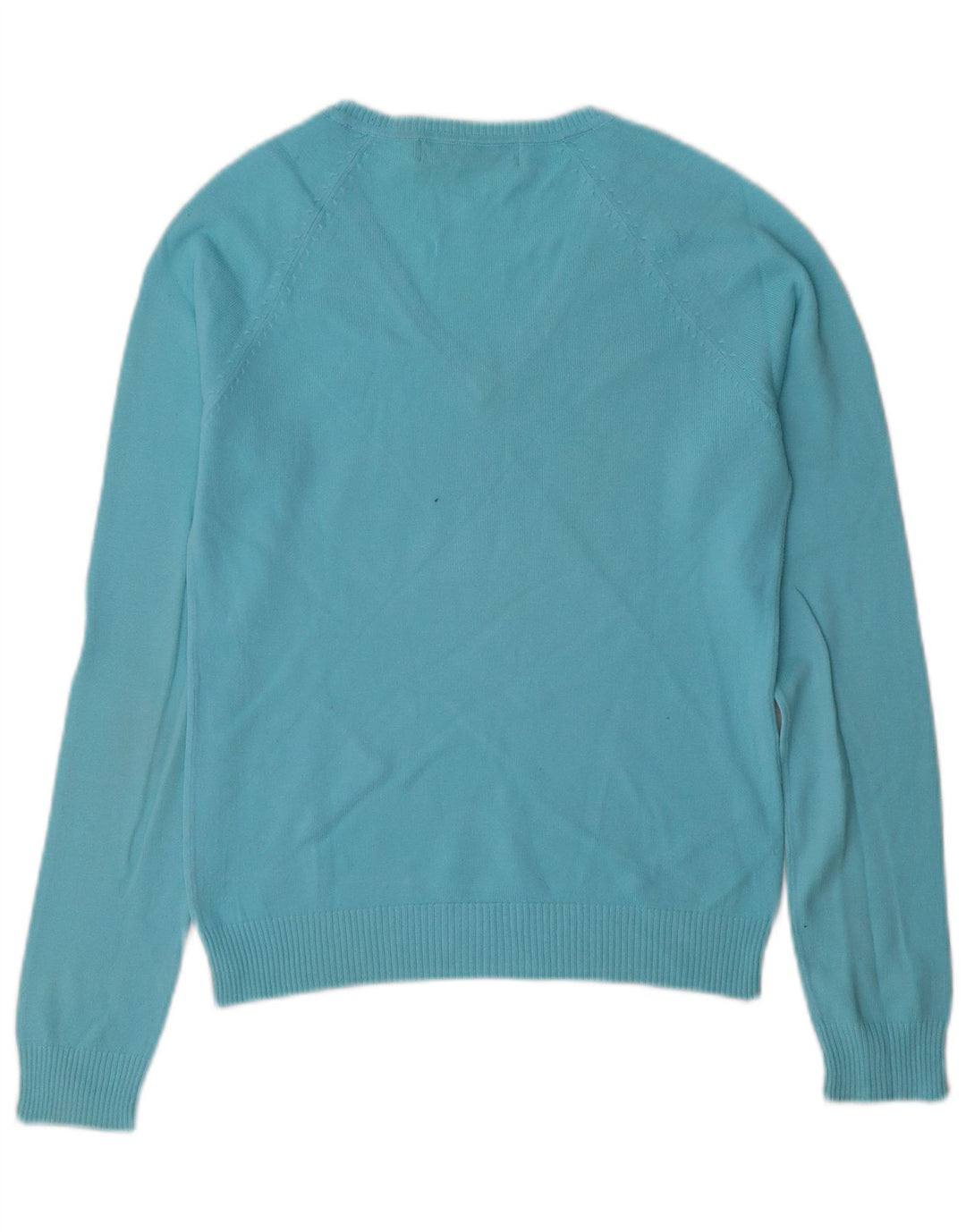 Maglione da donna con scollo a V Zara UK 12 Cotone blu medio