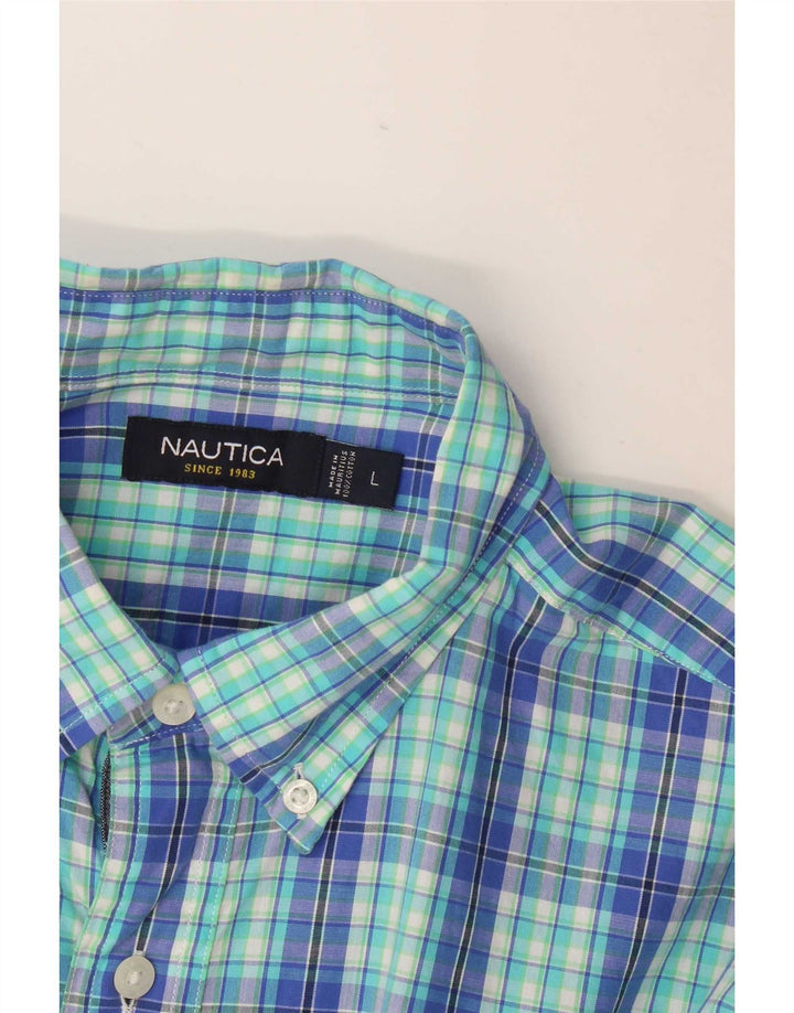 Camicia da uomo Nautica in cotone a quadri grandi blu