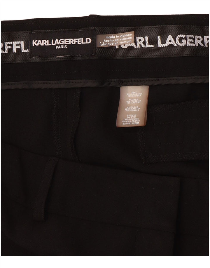 Pantaloni casual dritti da donna KARL LAGERFELD W36 L28 poliestere nero