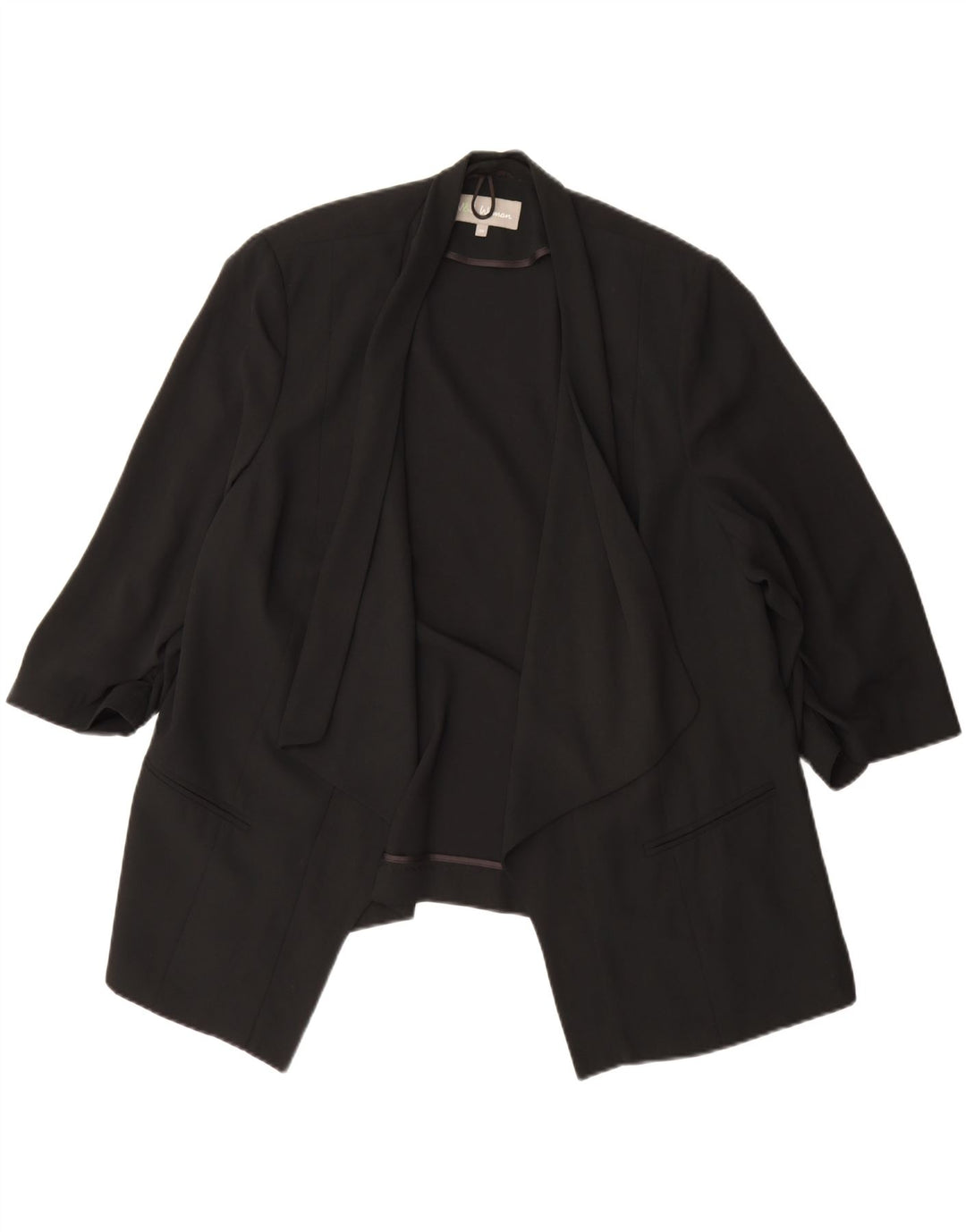 Giacca blazer aperta con maniche a 3/4 Marks & Spencer da donna UK 20 2XL Nera