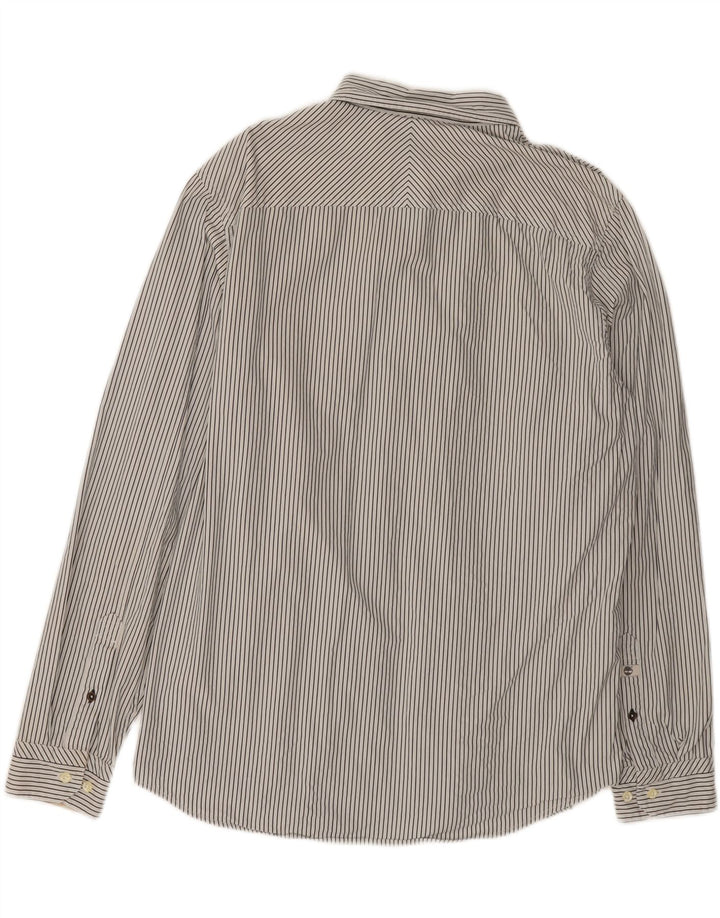 TIMBERLAND Mens Regular Fit Shirt XL Grey Striped Cotton Vintage Timberland and Second-Hand Timberland from Messina Hembry 