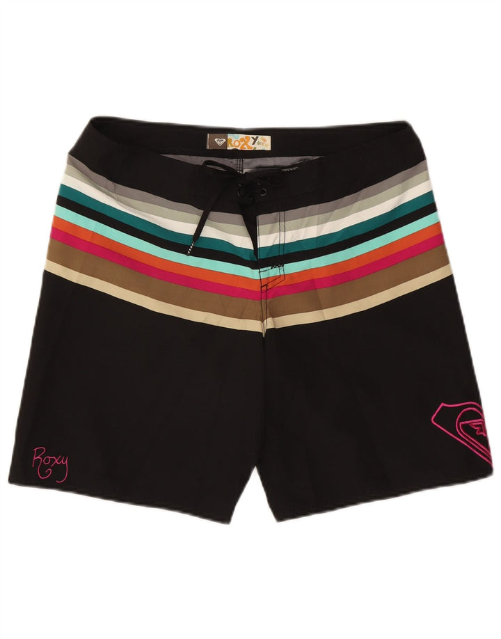 Pantaloncini da bagno grafici da uomo Roxy a righe medie nere