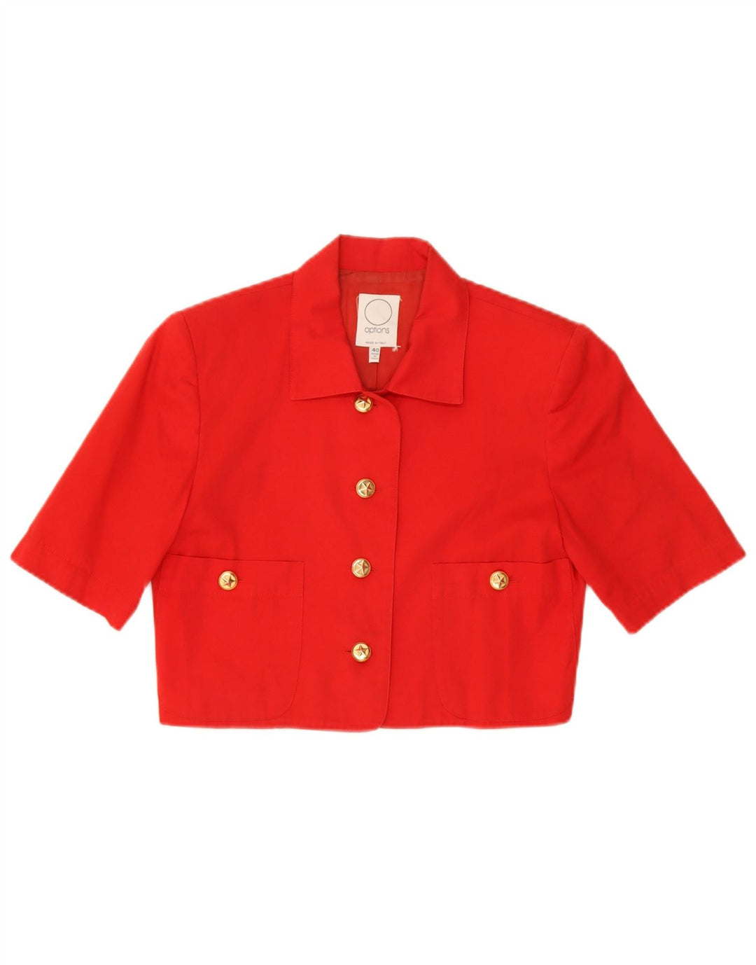 Opzioni Camicetta corta da donna a maniche corte IT 40 Small Rosso Cotone