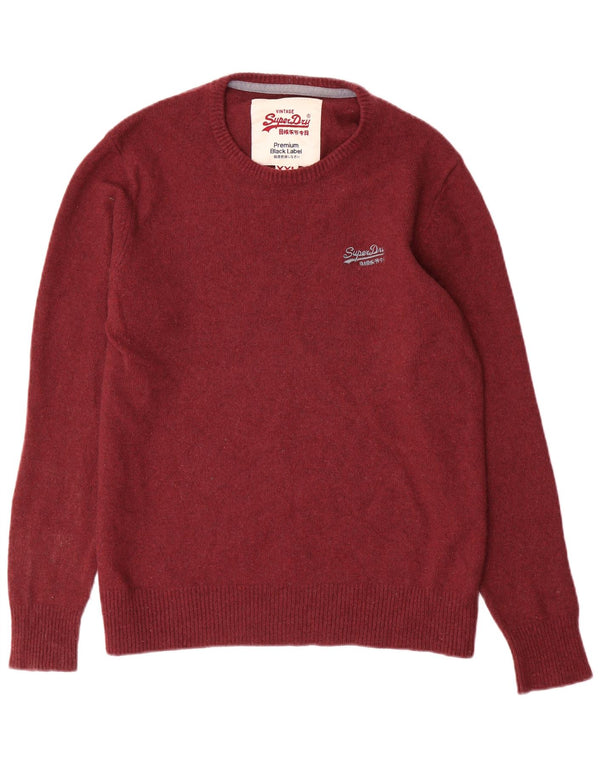 Maglione maglione girocollo da uomo Superdry 2XL lana bordeaux