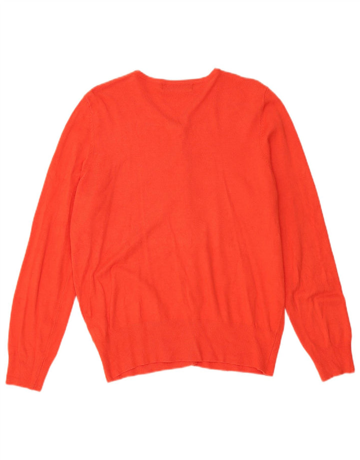 Maglione cardigan da donna Marks & Spencer UK 14 grande viscosa arancione
