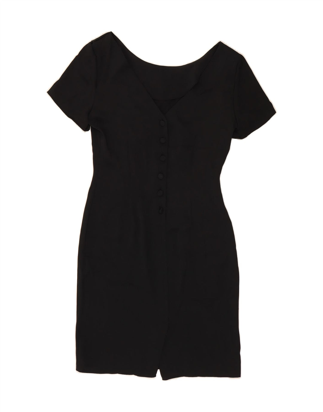 VINTAGE Womens Short Sleeves Sheath Dress UK 12 Medium Black Vintage Vintage and Second-Hand Vintage from Messina Hembry 