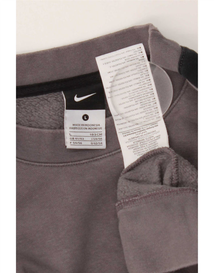 Felpa da uomo Nike Maglione grande in cotone color block grigio