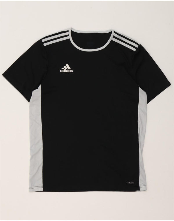 T-shirt Adidas Climalite da uomo Top in poliestere color block medio nero
