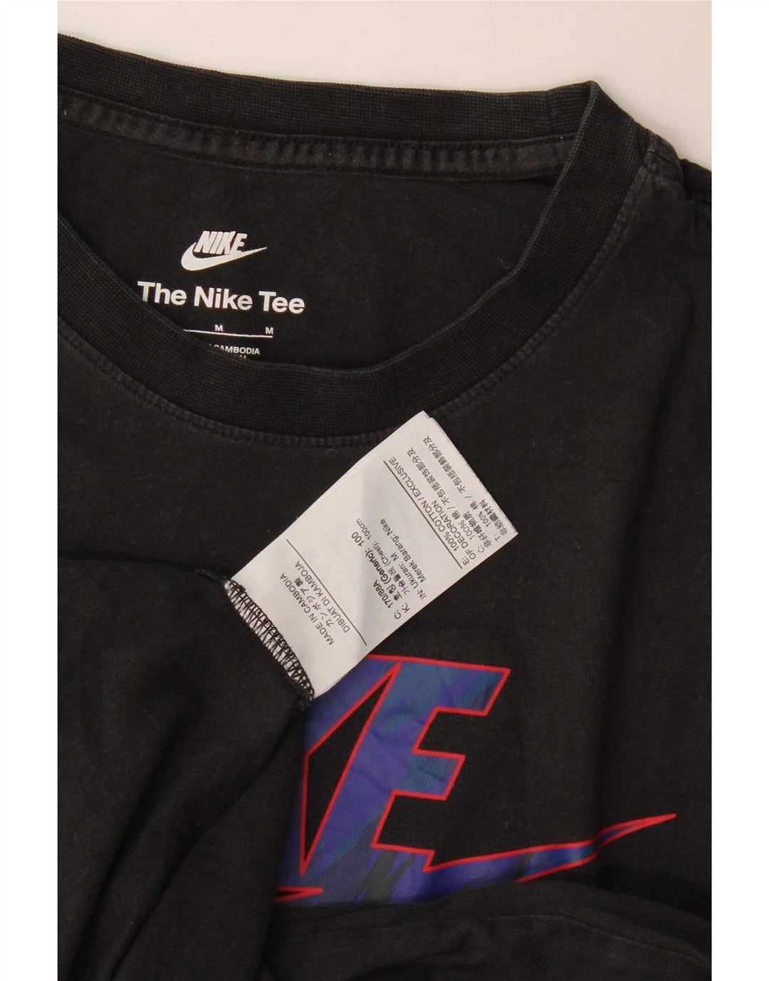 T-shirt grafica da uomo Nike Top in cotone nero medio