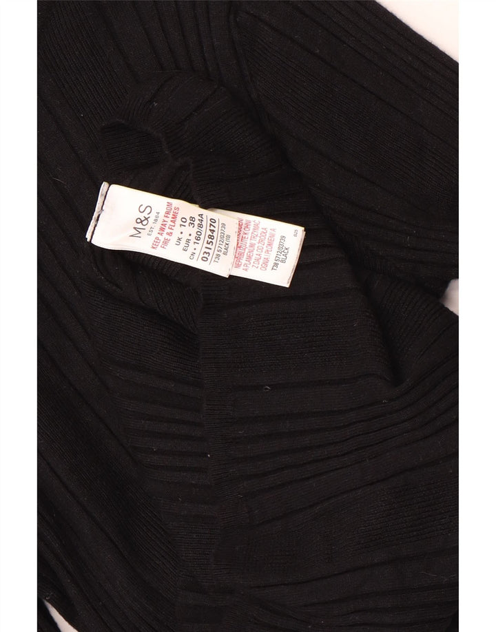 Marks & Spencer Top da donna a maniche lunghe UK 10 Small in viscosa nera