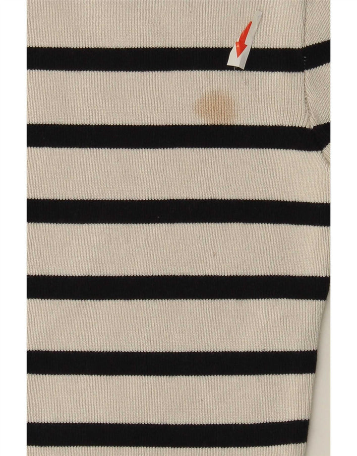 Top corto da donna Zara UK 8 piccolo in viscosa a righe bianche