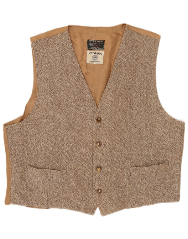 Gilet Uomo Porto Di Panama IT 54 XL Lana Marrone